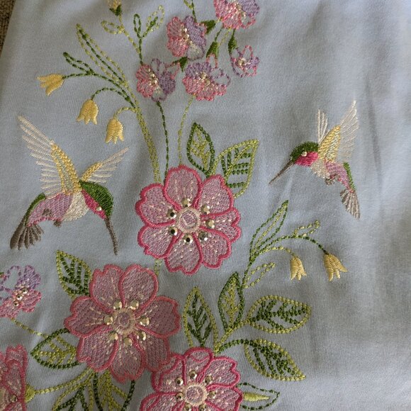 Alfred dunner embroidered Capri top set hummingbird pm - Picture 5 of 8